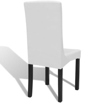 vidaXL Straight Stretchable Chair Cover 4 pcs White