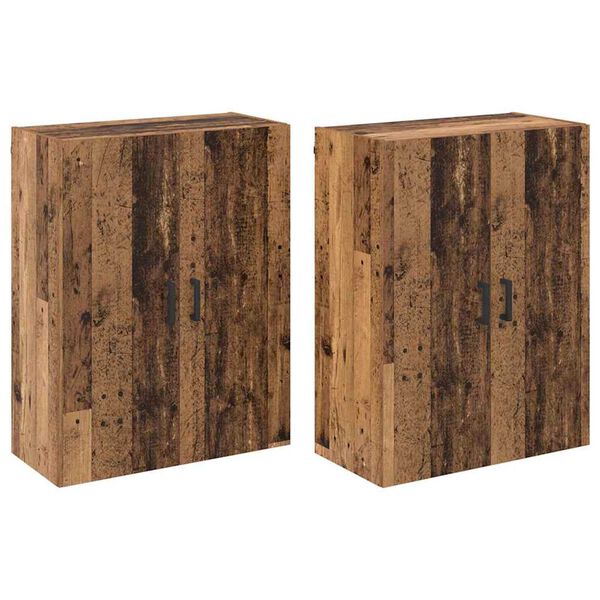 vidaXL Wall-Mounted Cabinet 2 pcs Old Wood 69.5 x 34 x 90 cm