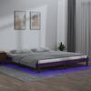 vidaXL LED Bed Frame without Mattress Honey Brown 135x190 cm Double Solid Wood