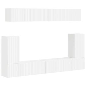 vidaXL TV Cabinet Set Wall-mounted 5 pcs White Engineered Wood
