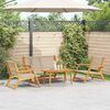 vidaXL Garden Chairs with Table 4 pcs Beige 90 x 45 x 40 cm