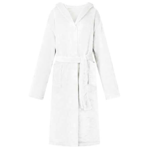 vidaXL Bathrobe Hoodie White XL Flannel