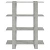 vidaXL Book Cabinet/Room Divider Concrete Grey 100x30x123.5 cm
