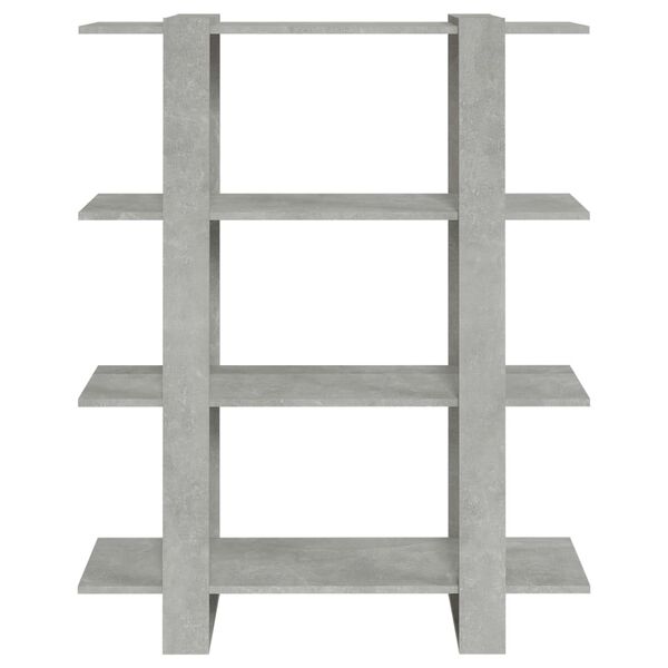 vidaXL Book Cabinet/Room Divider Concrete Grey 100x30x123.5 cm