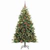 vidaXL Artificial Hinged Christmas Tree with Cones Green 240 cm