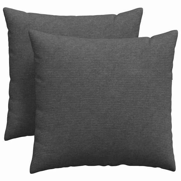 vidaXL Sofa Pillows 2 pcs Dark Grey 45 x 45 cm Corduroy Fabric