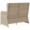 vidaXL Garden Bench with Cushion Black and Cream White Poly Rattan