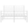 vidaXL Metal Bed Frame without Mattress with Footboard White 120x190cm
