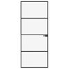vidaXL Interior Door Black 83x201.5 cm Tempered Glass&Aluminium