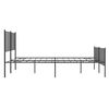 vidaXL Metal Bed Frame without Mattress with Footboard Black 120x200cm