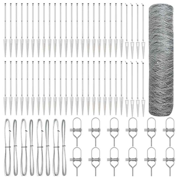 vidaXL Fence Post Silver 100 x 1 m (36 mm mesh) Steel