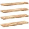 vidaXL Floating Shelves 4 pcs 80x20x4 cm Untreated Solid Wood Acacia