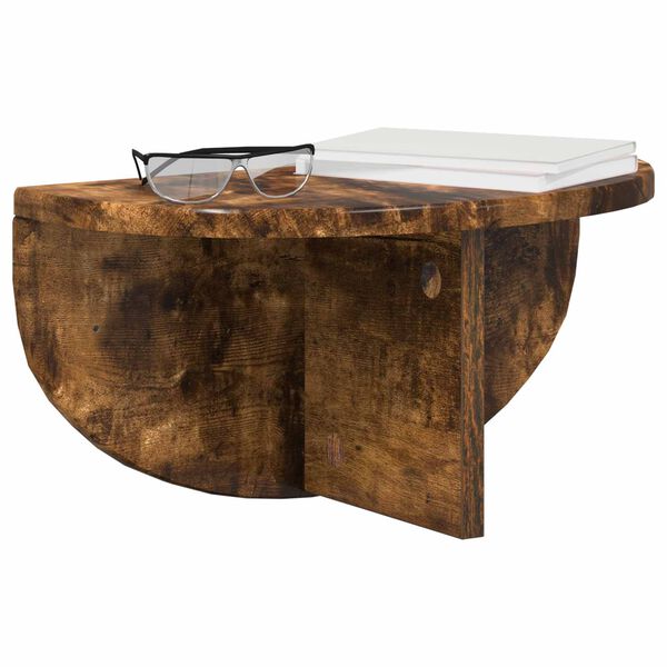 vidaXL Wall Shelf Smoked Oak 38 x 19 x 19 cm Engineered Wood