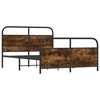 vidaXL Metal Bed Frame without Mattress Smoked Oak 140x190 cm