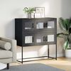 vidaXL Sideboard Black 100.5x39x107 cm Cold-rolled Steel