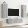 vidaXL TV Wall Cabinet with LED Lights Grey Sonoma 80x35x41 cm