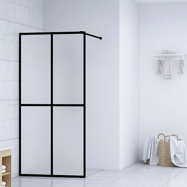 vidaXL Walk-in Shower Screen Frosted Tempered Glass 140x195 cm