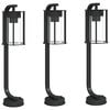 vidaXL Outdoor Floor Lamps 3pcs Black 60 cm Stainless Steel