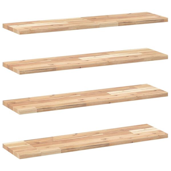 vidaXL Floating Shelves 4 pcs 80x20x2 cm Untreated Solid Wood Acacia