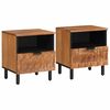 vidaXL Bedside Cabinet 2 pcs Brown 40 x 33 x 46 cm Solid Mango Wood