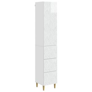 vidaXL Cabinet Set 2 pcs High Gloss White 33 x 34.5 x 90 cm