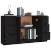 vidaXL Sideboards 3 pcs Black Engineered Wood