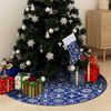 vidaXL Luxury Christmas Tree Skirt with Sock Blue 150 cm Fabric