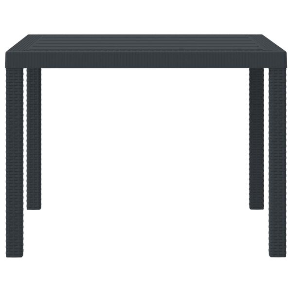 vidaXL Garden Dining Table Anthracite 100 x 100 x 73 cm Poly Rattan