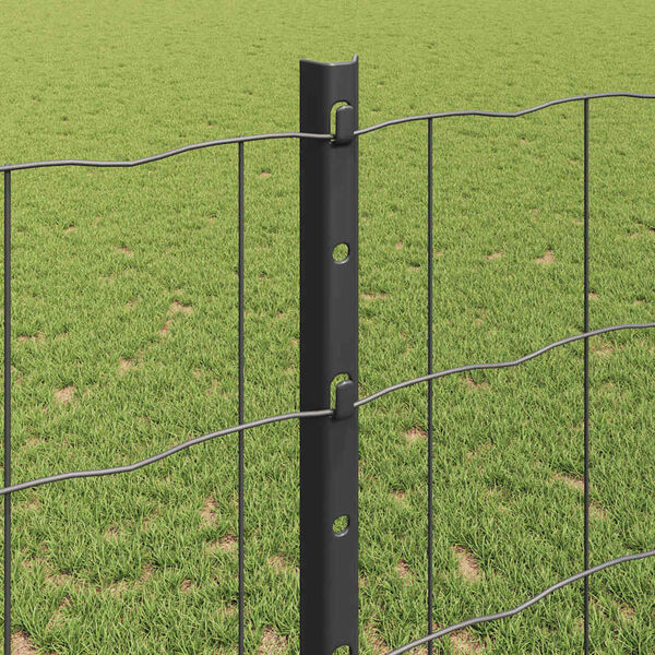vidaXL Fence and Post Grey 1.2 x 25 m Steel
