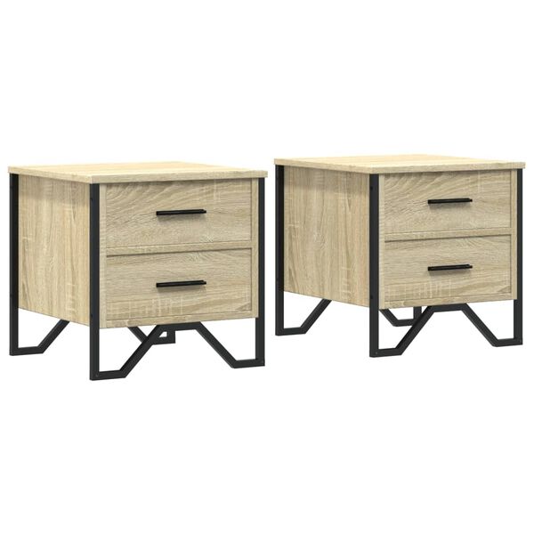 vidaXL Bedside Cabinets 2 pcs Sonoma Oak 40x41x40 cm Engineered Wood