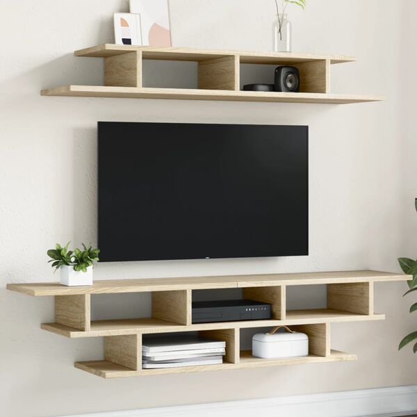 vidaXL TV Wall Units Sonoma Oak Engineered Wood