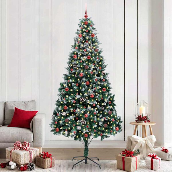 vidaXL Artificial Christmas Tree with 300 LEDs with Stand Green 240 cm