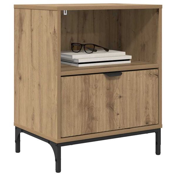 vidaXL Bedside Cabinet with Drawer 2 pcs Artisan oak 49 x 36 x 61 cm