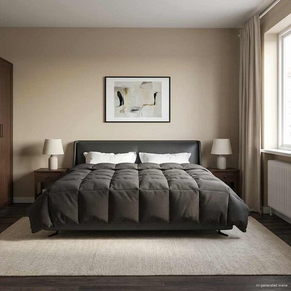 vidaXL Full Year Duvet Quilted Anthracite 200 x 220 cm Microfiber