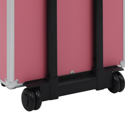 vidaXL Make-up Trolley Aluminium Pink