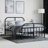 vidaXL Metal Bed Frame without Mattress with Footboard Black 120x190cm