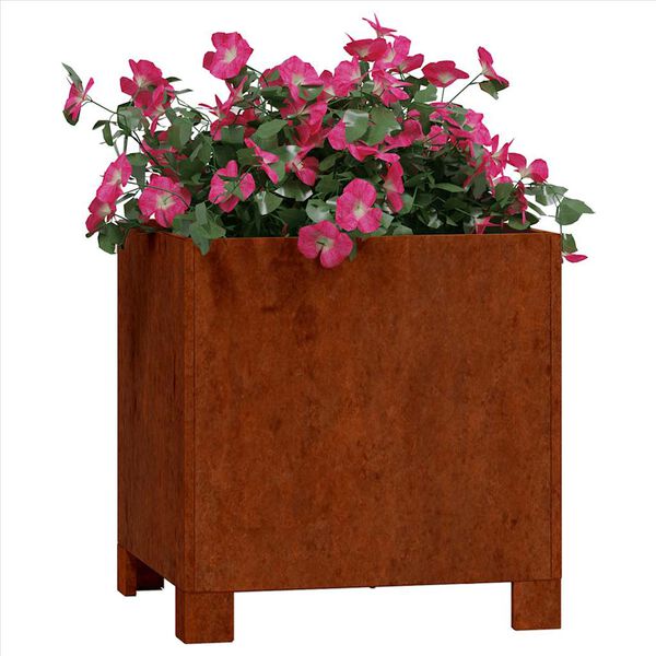 vidaXL Planter with Legs Rusty 30x30x30 cm Corten Steel