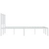 vidaXL Metal Bed Frame without Mattress with Headboard White 140x200cm