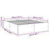 vidaXL Bed Frame without Mattress Concrete Grey 200x200 cm