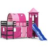 vidaXL Kids' Loft Bed with Tower without Mattress Pink 90x200 cm