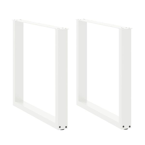 vidaXL Dining Table Legs U-Shaped 2 pcs White 90x(72-73) cm Steel
