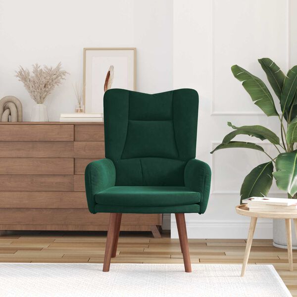 vidaXL Armchair Dark Green 63 x 67 x 94 cm Velvet