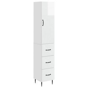 vidaXL Cabinet Set 2 pcs High Gloss White 33 x 34.5 x 90 cm