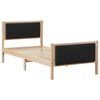 vidaXL Bed frame Brown and black 90 x 200 cm Solid pine wood