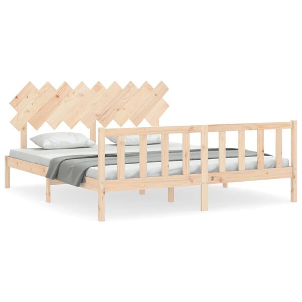 vidaXL Bed Frame without Mattress Super King Size Solid Wood Pine