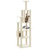 vidaXL Cat Tree with Sisal Scratching Posts Cream 183 cm