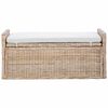vidaXL Storage Bench with Cushion Natural 110 x 40 x 50 cm Rattan