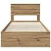 vidaXL Bed Frame with Drawer Artisan Oak 100 x 200 cm Engineered Wood
