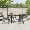 vidaXL Garden Dining Set 5 pcs Grey and Black Powder-coated Steel
