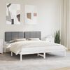 vidaXL Bed Frame with Upholstered Headboard Light Grey 180 x 200 cm